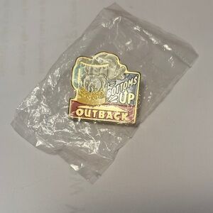 Outback Steakhouse Bottoms Up Enamel Pin NWT
